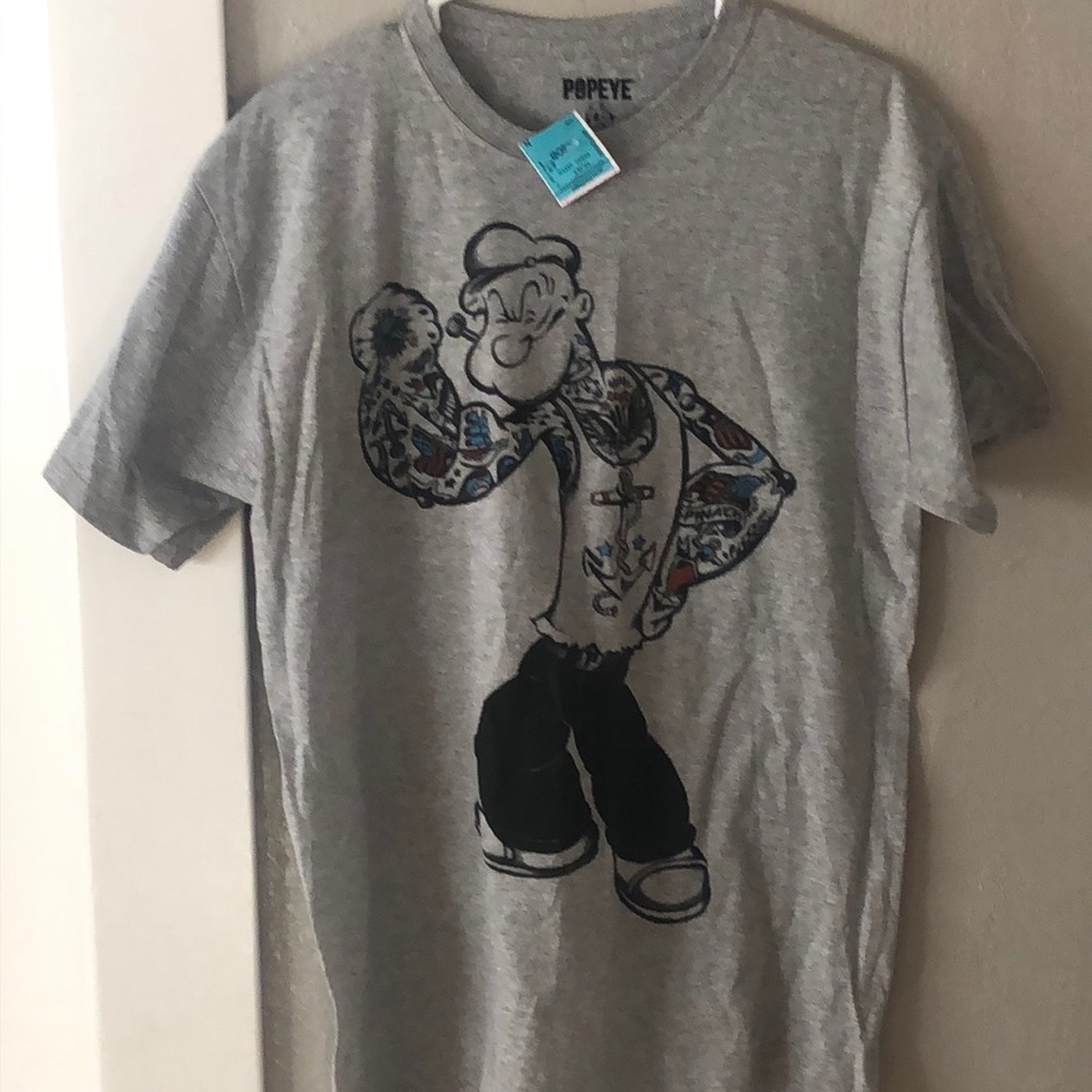 POPEYE SHORT SLEEVE T-SHIRT GRAY NEW